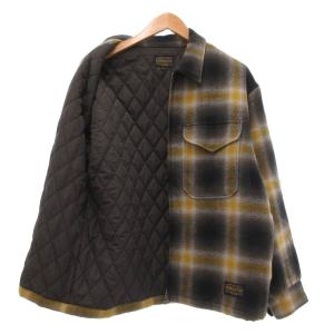 PENDLETON ニコアンド 中綿 シャツジャケット 裏地キルティング M アウター グレー イエロー 黒 ブラック /SX