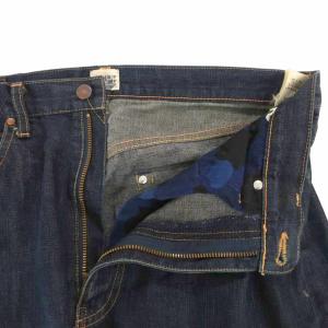 A BATHING APE デニムパンツ ジーンズ バックプリント ストレート L インディゴブルー /YJ GY12