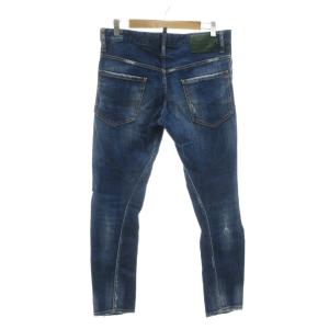 DSQUARED2 デニムパンツ ジーンズ 48 ボタンフライ ダメージ加工 クラッシュ インディゴブルー /NU GY12