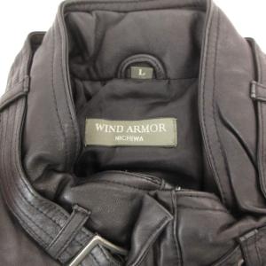 WIND ARMOR レザーダウンジャケット ブルゾン ジップアップ 皮革 L 黒 ブラック /JS GY12