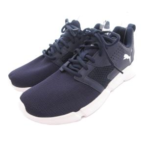 PUMA SOFTFOAM 美品 スニーカー シューズ 27cm ロゴ ローカット 紺 ネイビー /AE GY12