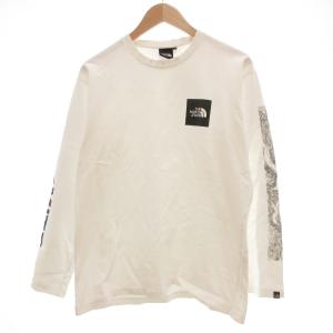 ロンT Tシャツ L 長袖 クルーネック ロゴ プリント 白 ホワイト /AE GY12