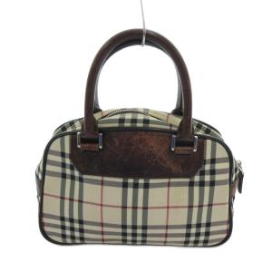 BURBERRY ミニボストンバッグ ノバチェック ベージュ系