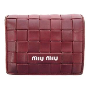 財布 二つ折り ハート柄 レザー ピンク（2022/07/07買取） - miumiu