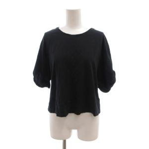 美品 Tシャツ P 黒 ブラック 無地 ラウンドネック 半袖 /SJ GY06