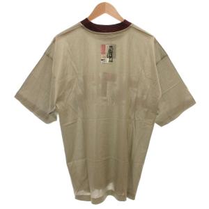 dunhill タグ付き イタリア製 Tシャツ 半袖 M クルーネック プリント カーキ ボルドー /KB GY06