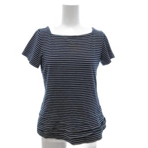 Tシャツ カットソー ボーダー バイカラー 半袖 白 ホワイト 紺 ネイビー /FFGY06