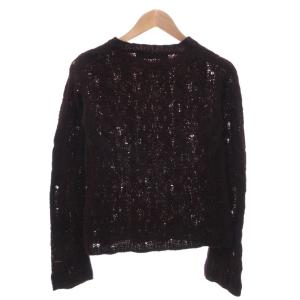 JUNYA WATANABE コムデギャルソン ニット セーター メッシュ 長袖 ウール モックネック ボルドー /FF GY06
