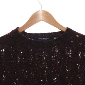 JUNYA WATANABE コムデギャルソン ニット セーター メッシュ 長袖 ウール モックネック ボルドー /FF GY06
