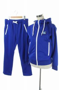 セットアップ 上下 ジャージ トレーニング パーカー パンツ ジップアップ WM 青
