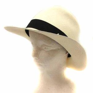 帽子 麦わら帽子 ストローハット リボン 59 白 黒