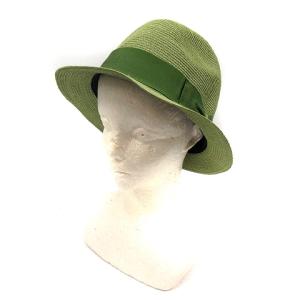 帽子 ハット リボン ヘンプ 緑