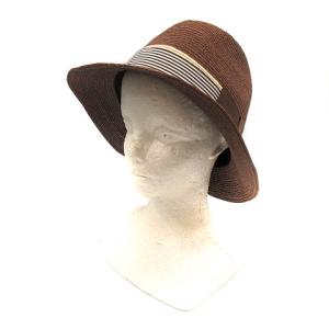 帽子 ハット リボン ヘンプ 59 ブラウン 茶色