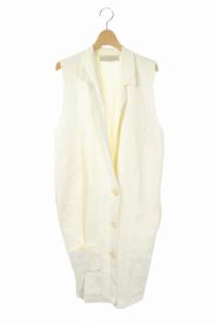 ニットロングジレ ベスト 34 ホワイト