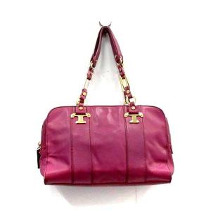 ハンドバッグ レザー パープル