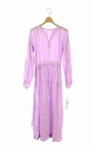 ワンピース カットワーク 刺繍  紐ベルト 長袖 36