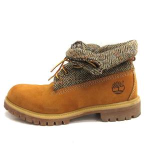 HARRIS TWEED ブーツ ショート ヘリテージ ロールトップ 27cm ベージュ TB023061