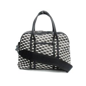 CANVAS CUBE CALF バッグ トート ショルダー 2way レザー 総柄 黒 ブラック 白 ホワイト ベージュ