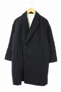 チェスターコート ダブル ストライプ 36 ネイビー