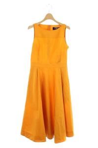 ワンピース ノースリーブ フロントタック ロング 36 オレンジ