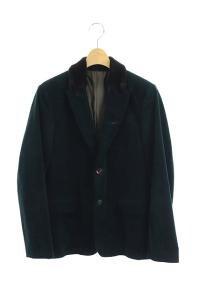 テーラードジャケット ラビットファーカラー レザー切替 総裏地 1 緑