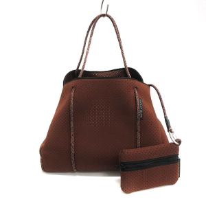 バッグ トート エスケープ パンチングメッシュ ポーチ付き ブラウン 茶