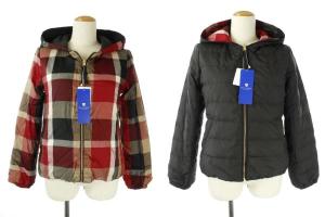 18AW リバーシブルチェック ダウン ジャケット ジップアップ