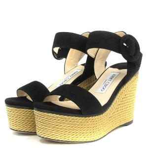 DRW WEDGES サンダル ウェッジソール スエード 34 ブラック