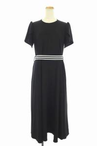 18SS ベルト付ジャージーマキシドレス 36 ブラック