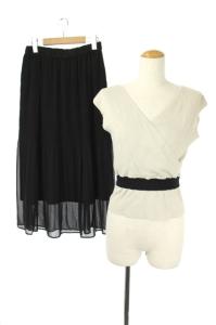20AW セットアップ  ニット ノースリーブ カシュクール スカート 