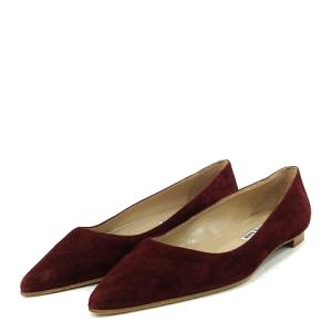 パンプス ローヒール ポインテッドトゥ スエード 36.5 23.5cm 茶 ブラウン