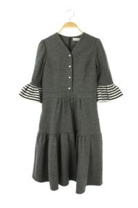 WOOL JERSEY DRESS 36 グレー