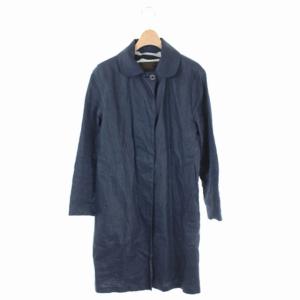 リネンスプリングコート ステンカラー 34 紺 ネイビー