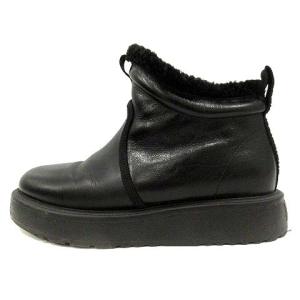 ブーツ ショート レザー 厚底 内ボア