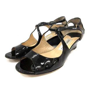 サンダル ストラップ エナメル ウエッジソール 