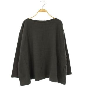 カベ撚り天竺プルオーバー カットソー コットン 長袖 F グレー
