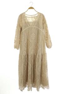 20SS レースカフタンワンピース  ベージュ