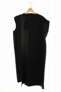 19AW 切替デザインワンピース ロング カットオフ 36 黒 ブラック