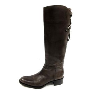 ジョッキーブーツ ロング レザー 37.5 茶色