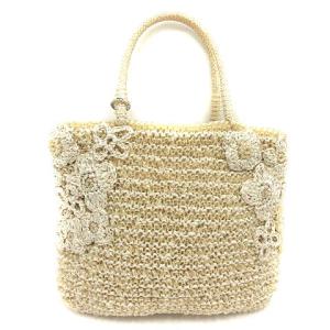 ワイヤーバッグ フラワーモチーフ アイボリー