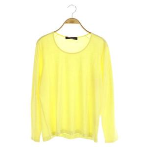 FASHION シルクニット カットソー 長袖 黄