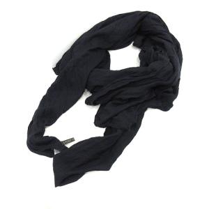 ストール カシミヤ混 フリンジ ネイビー