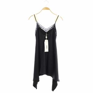 MM6 18AW レース 切替 キャミソール フレア Vネック 36 黒 白