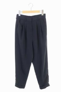 MM6 18AW タック入りテーパードパンツ スラックス ロールアップ 36 黒 ブラック
