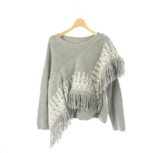 20AW フリンジJQニットトップ グレー