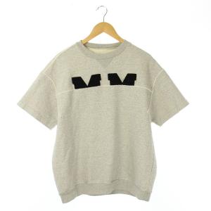 20SS ロゴパッチ再構築スウェットカットソー Tシャツ MMモチーフ 半袖 プルオーバー クルーネック 44 グレー