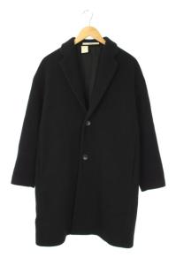 19AW ドロップショルダーコート アウター ミディアム丈 36 黒 91606