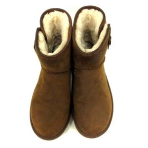UGG australia ブーツ ムートン ショート ベニ BENI レザー フラット 裏ボア 茶