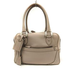 バッグ ボストン ミニ ハンド MINI MIA スタッズ レザー ベージュ
