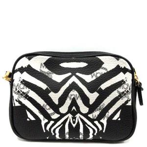 MCM バッグ ショルダー MCMロゴ レザー ゼブラ柄 黒 ブラック